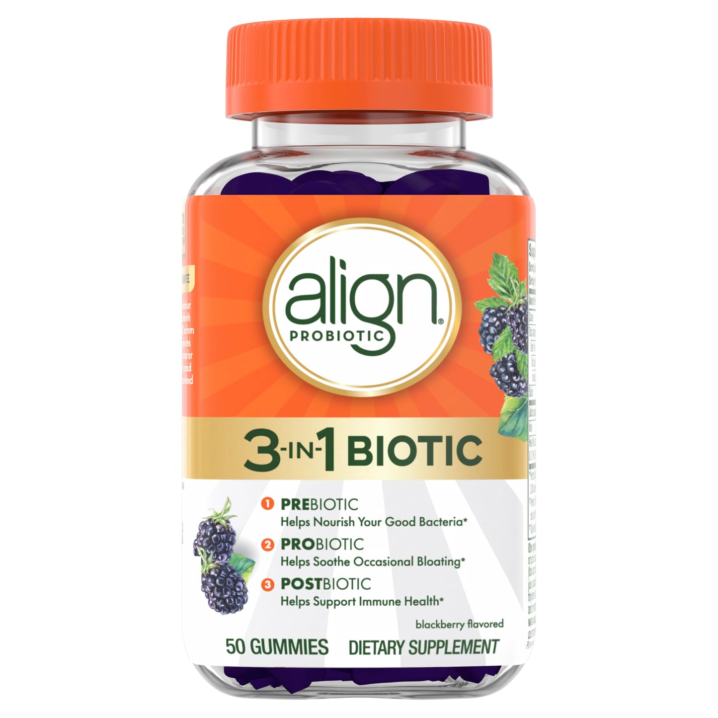 Align Probiotic 3-in-1 Biotic Gummies, 100 Count