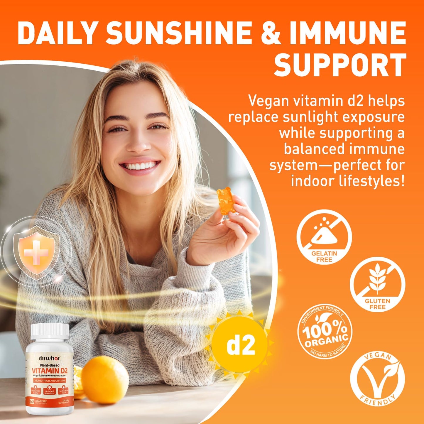duwhot Vitamin D2 Gummies 60 Chews