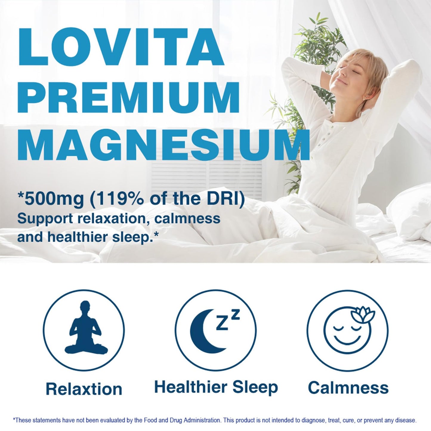 LOVITA Triple Magnesium Complex 500mg Capsules, 180 Count