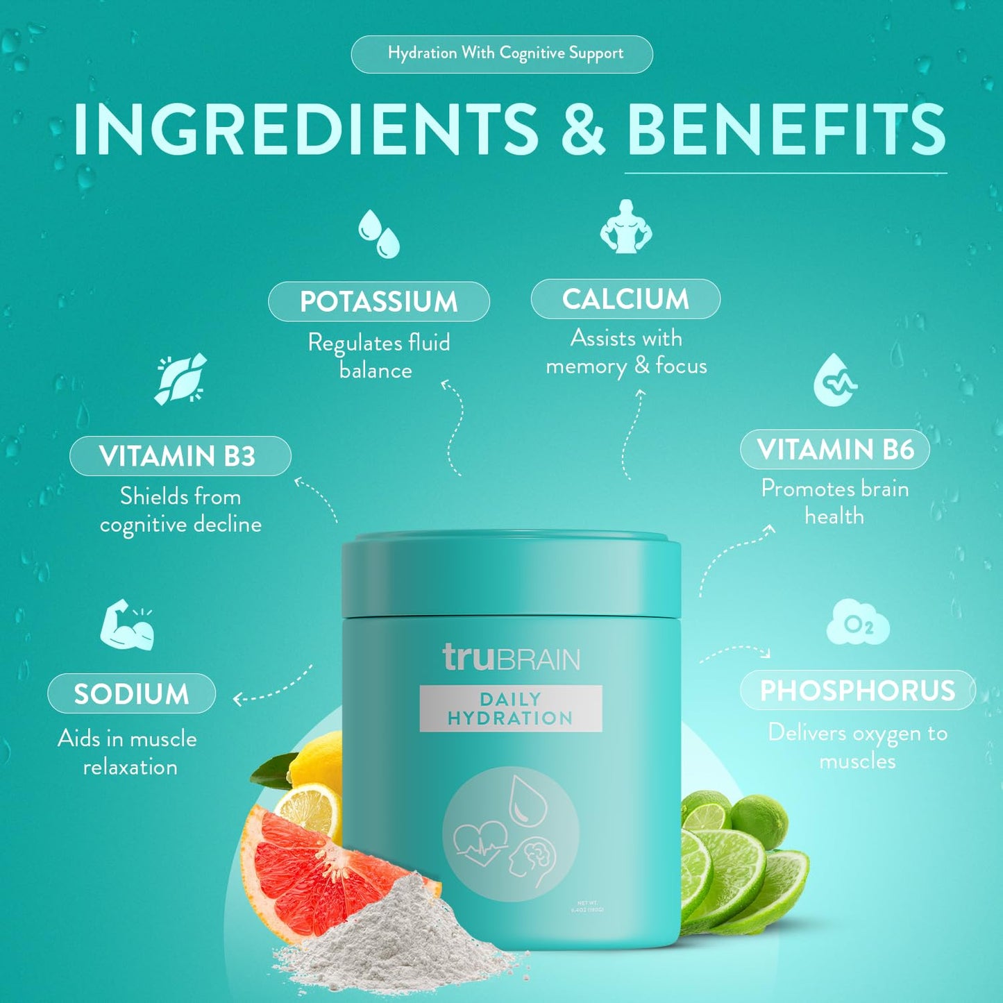 TruBrain Daily Hydration Powder 6.4 Ounce