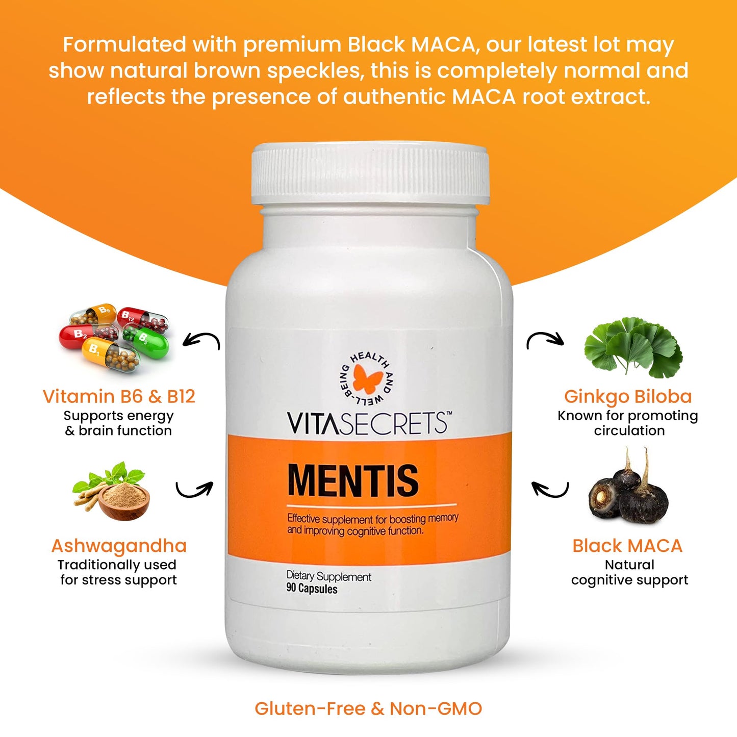 Vitasecrets Mentis Memory & Cognition Support Capsule 90 Count
