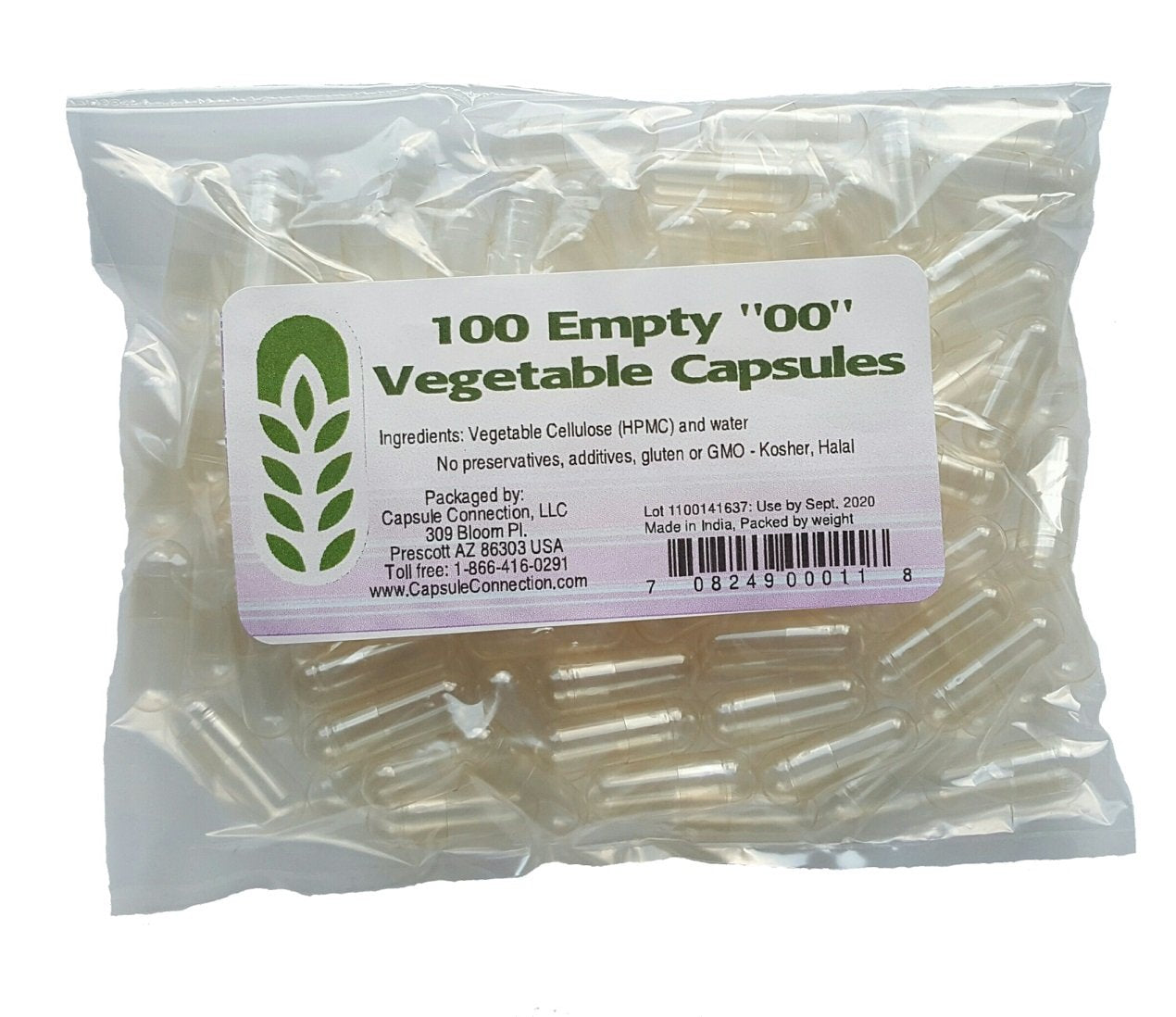 Capsule Connection Empty Vegetable Capsules Size 00, 100 Count