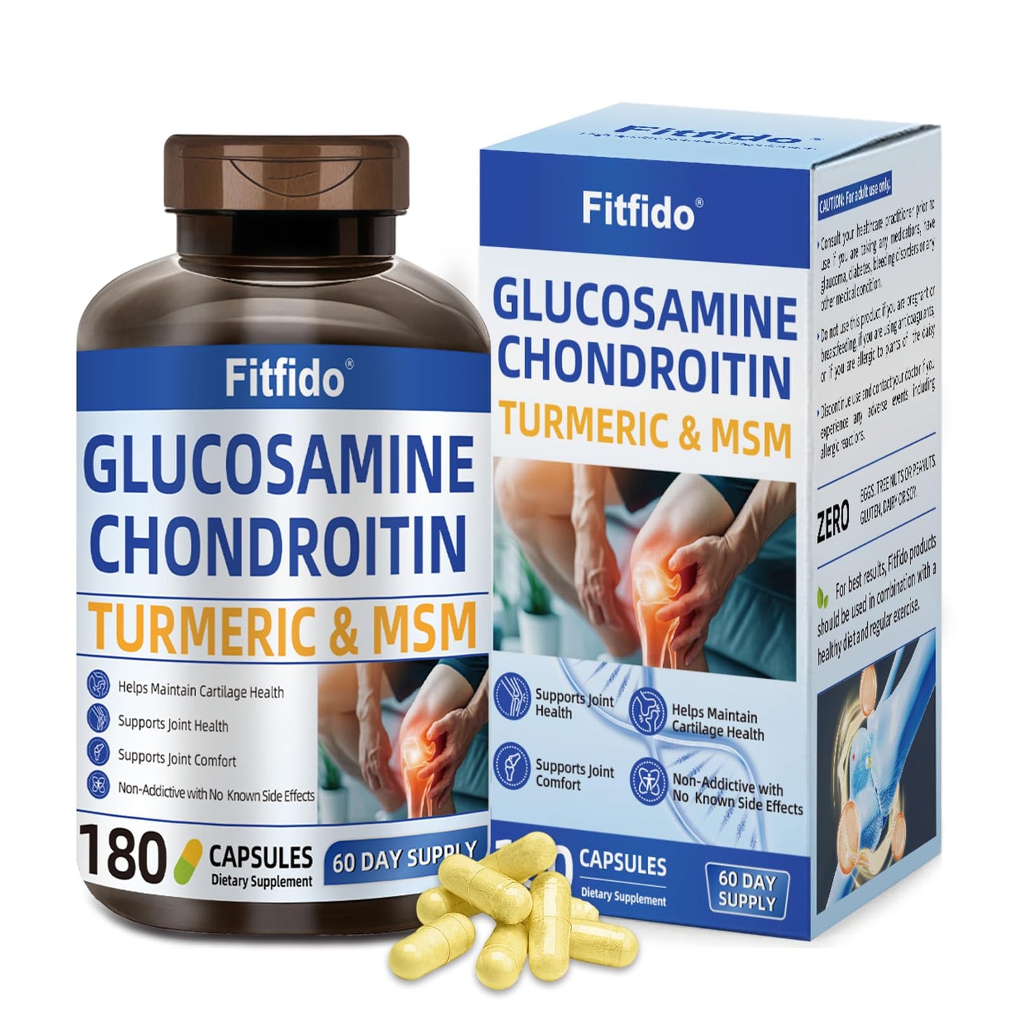 Fitfido Glucosamine Chondroitin MSM Capsules 180 Count