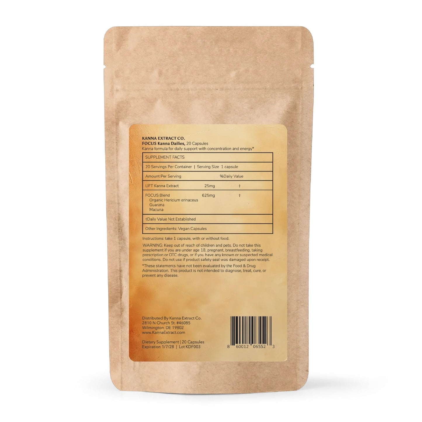 Kanna Extract Co. Plant-Based Botanical Capsule 20 Count