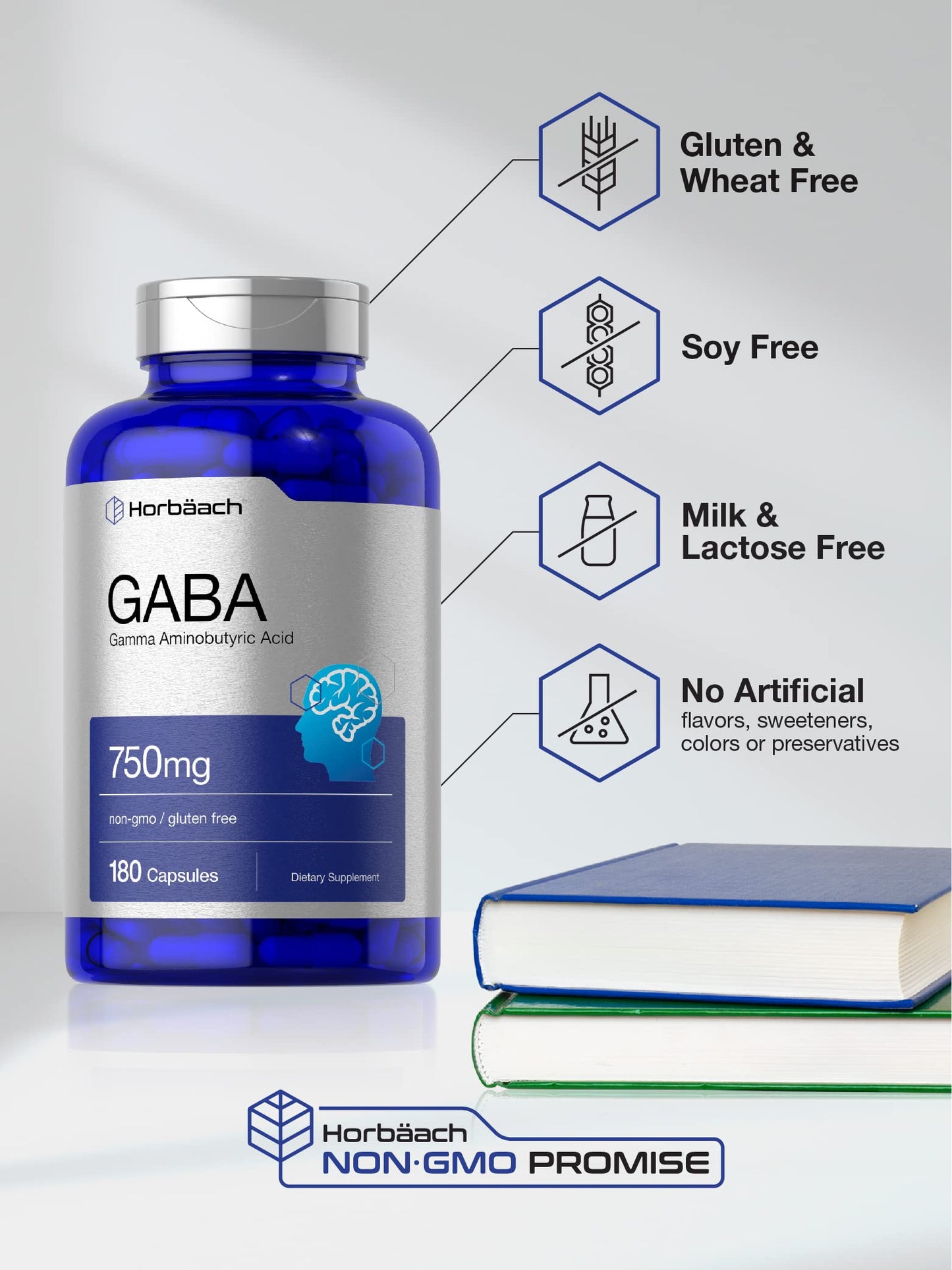 Horbäach GABA 750mg Capsule 180 Count