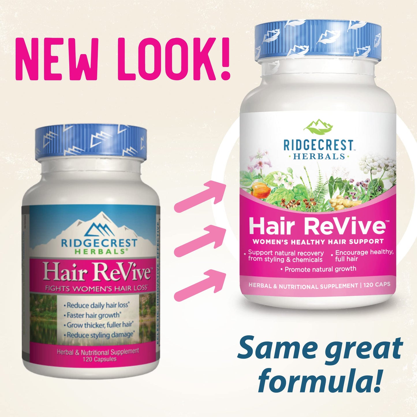 RidgeCrest Herbals Hair ReVive Nutritional Hair Supplement with Vitamin C, Biotin (6000mcg), Zinc, and Copper Capsules, 120 Count