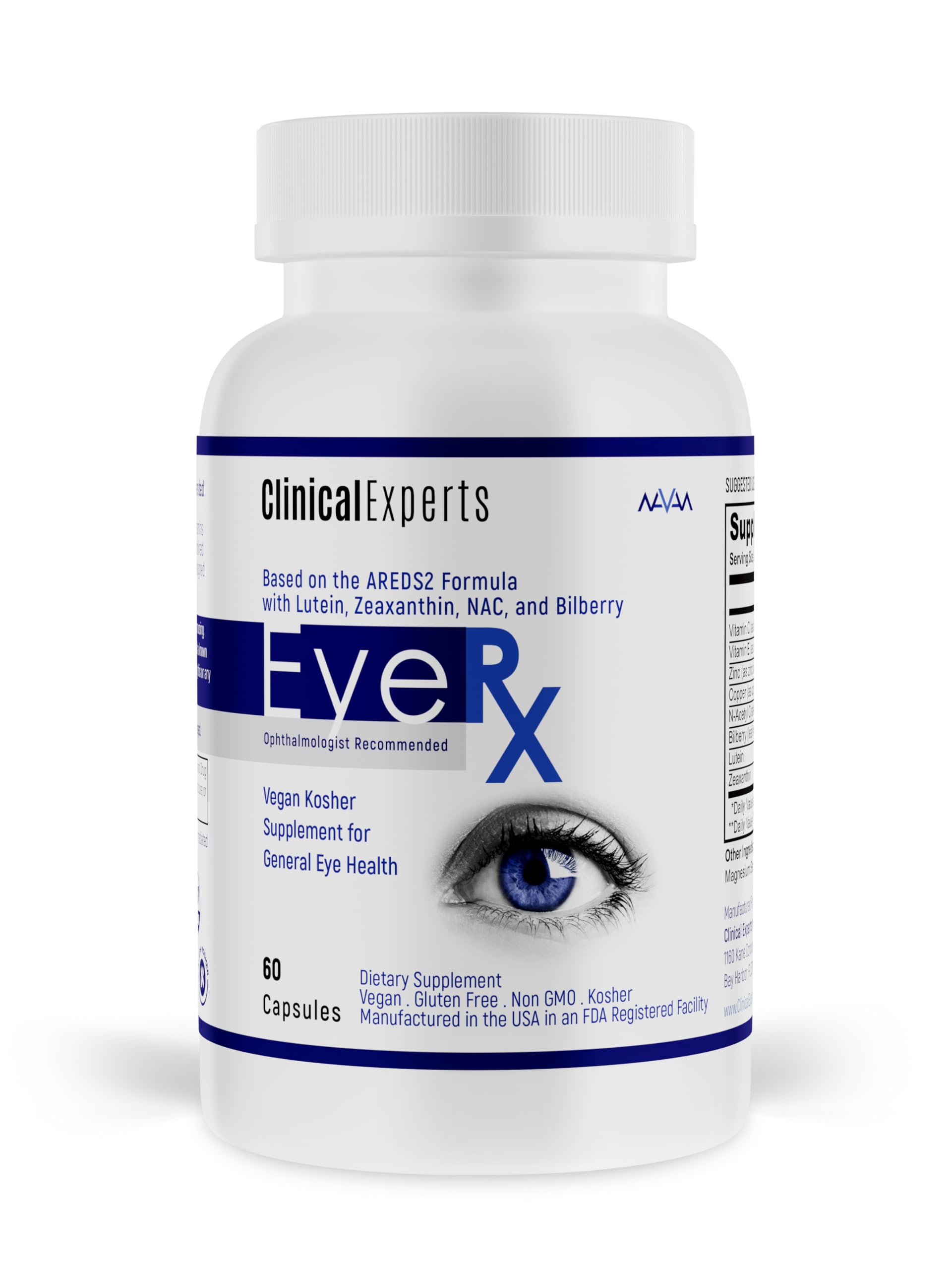 Navan EyeRx Antioxidant AREDS 2 Eye Vitamins & Minerals Capsule 60 Count