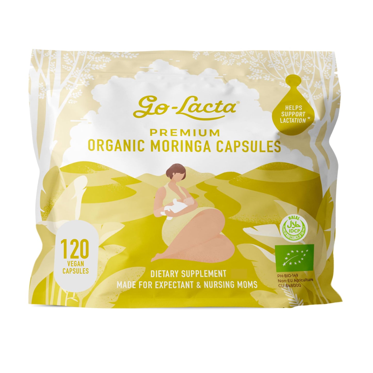 Go-Lacta 100% Organic Moringa, 120 Capsules