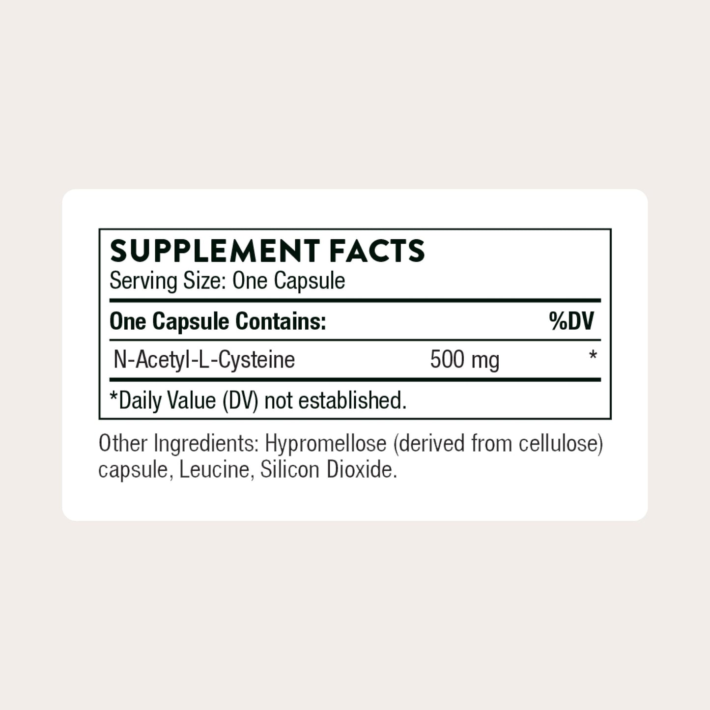 THORNE NAC 500 mg N-Acetylcysteine Capsule, 90 Capsules