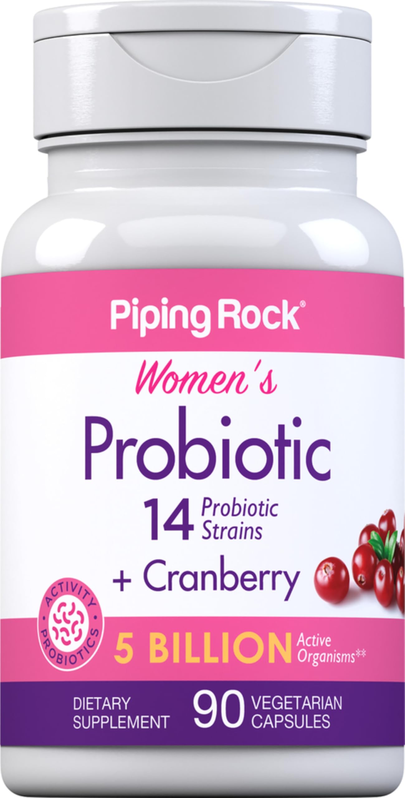 Piping Rock Probiotic with Cranberry for Women Capsule, 90 Count