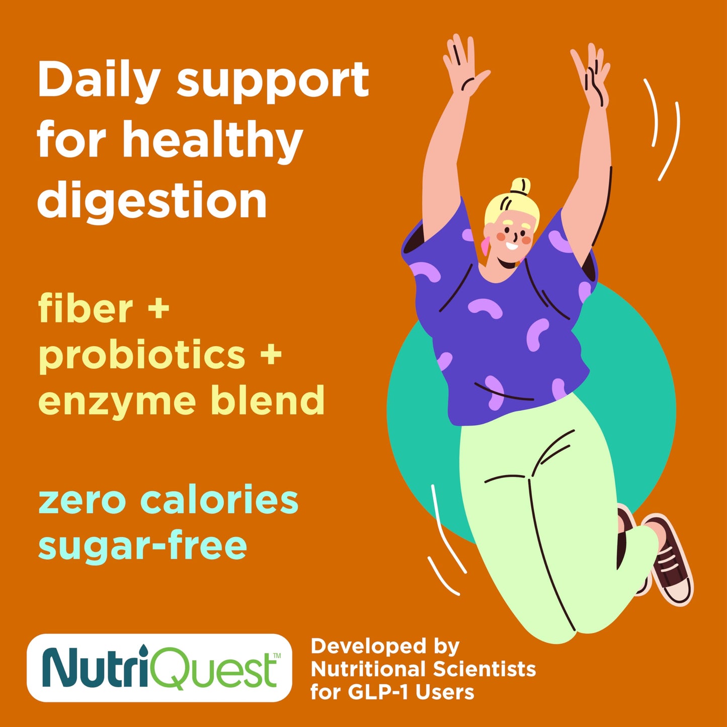 NutriQuest Daily GLP-1 Supplement for Digestion, Hydration, Gut Health Support, Powder, 3.7 oz