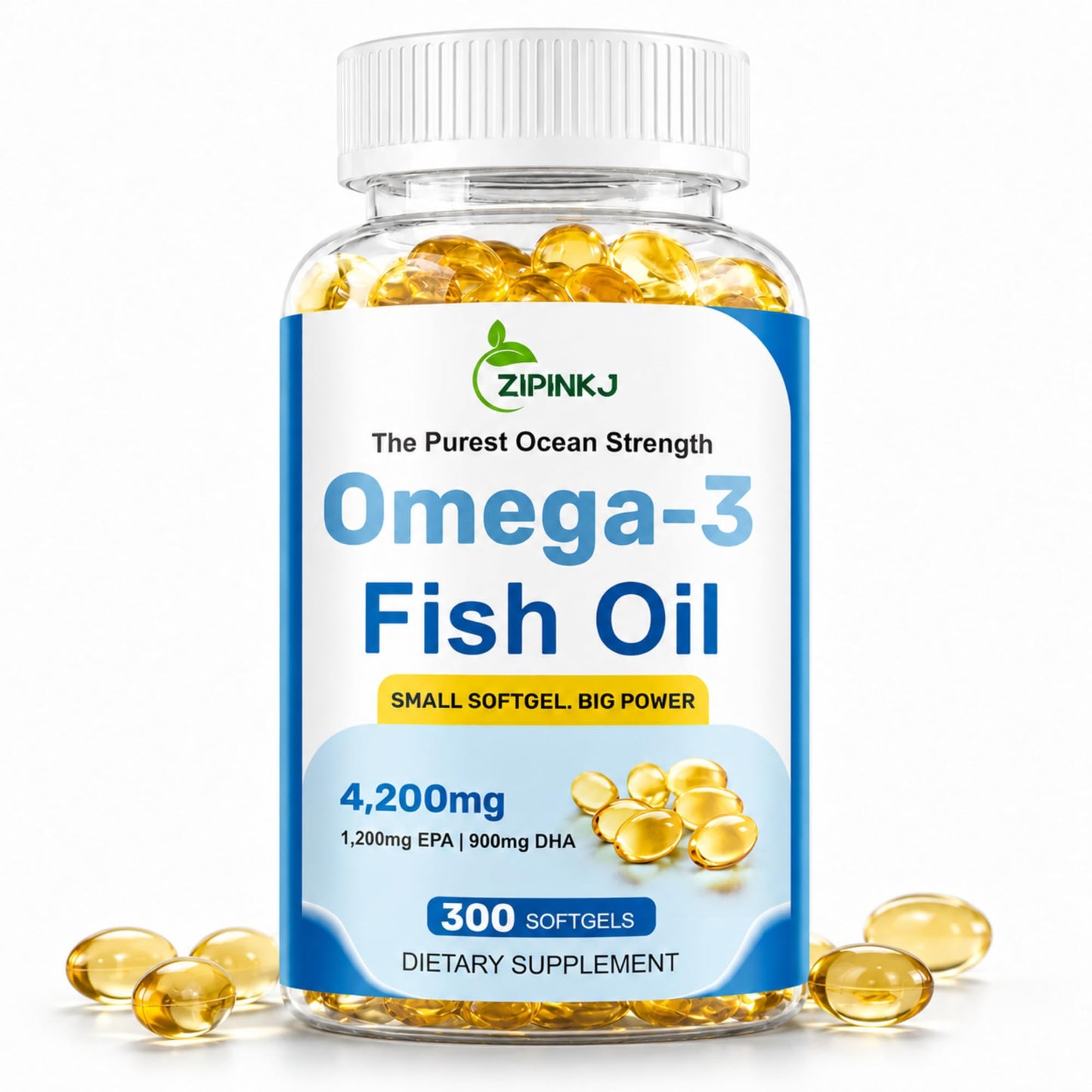 ZIPINKJ Omega-3 Fish Oil 4200mg Softgels 300