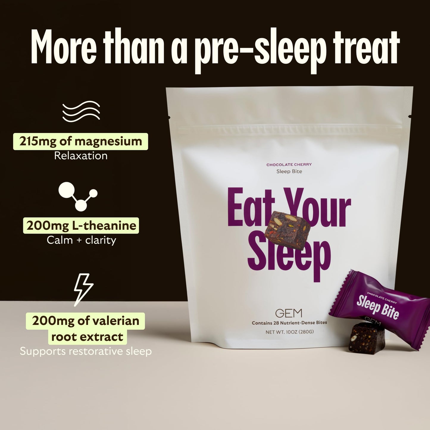 GEM Sleep Aid Nighttime Bite Chewable 7 Count