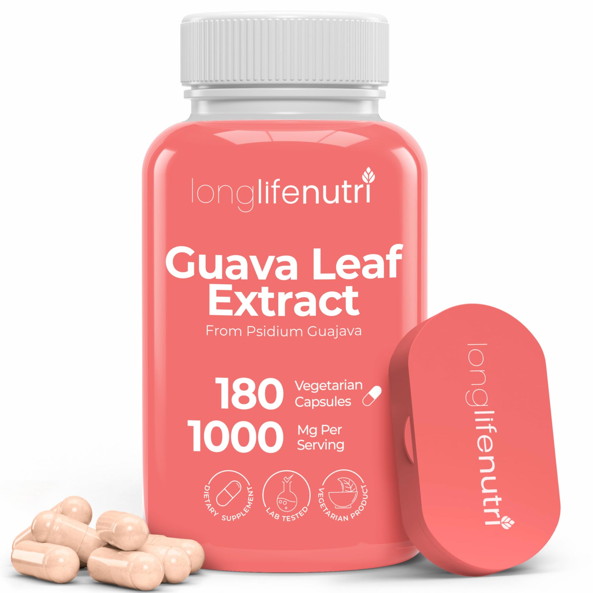 LongLifeNutri Guava Leaf Extract 1000mg Capsule 180 Count