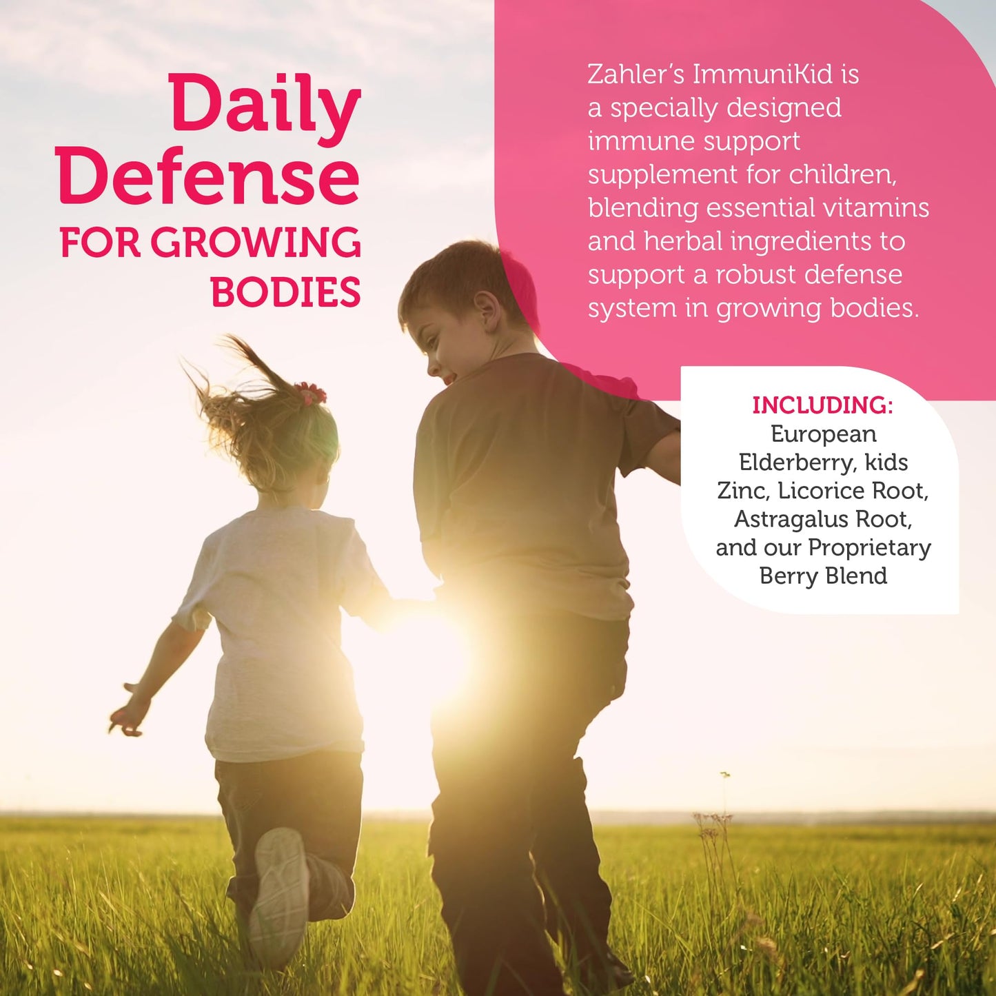 Zahler Kids Immune Support Supplement with Elderberry, Zinc and Vitamin C D3 A - Grape Flavored, 60 Tablets