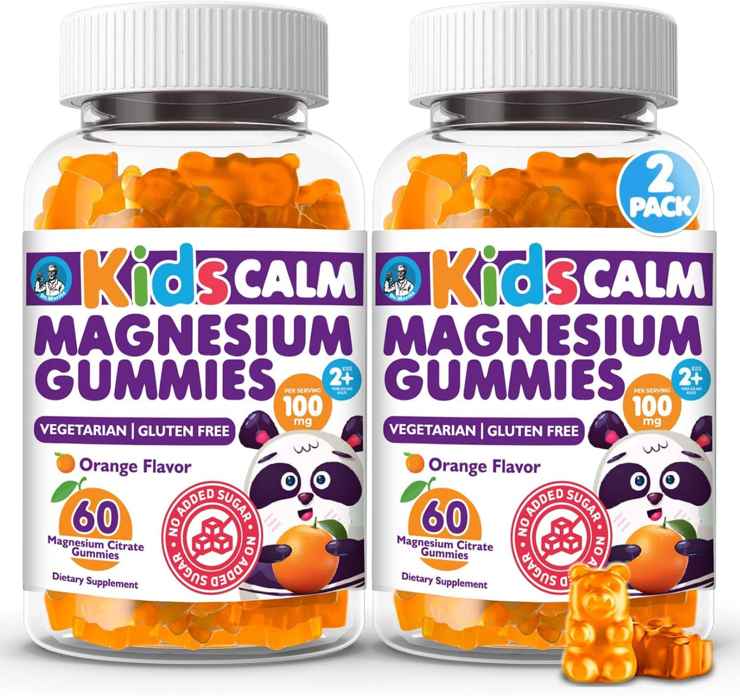 DR. MORITZ Sugar-Free Calm Magnesium Gummies for Kids and Adults - Non-GMO Magnesium Citrate Gummies - Orange Flavor, 120 Gummies