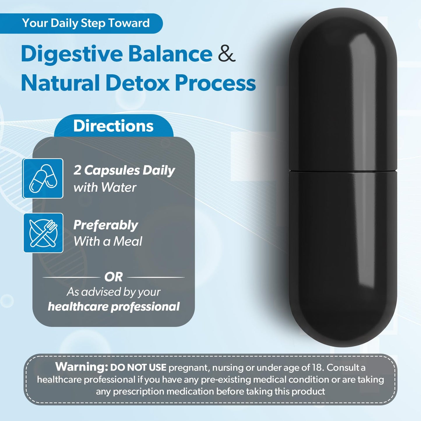 TRUEMED Activated Charcoal 1200mg Capsules, 60 Count
