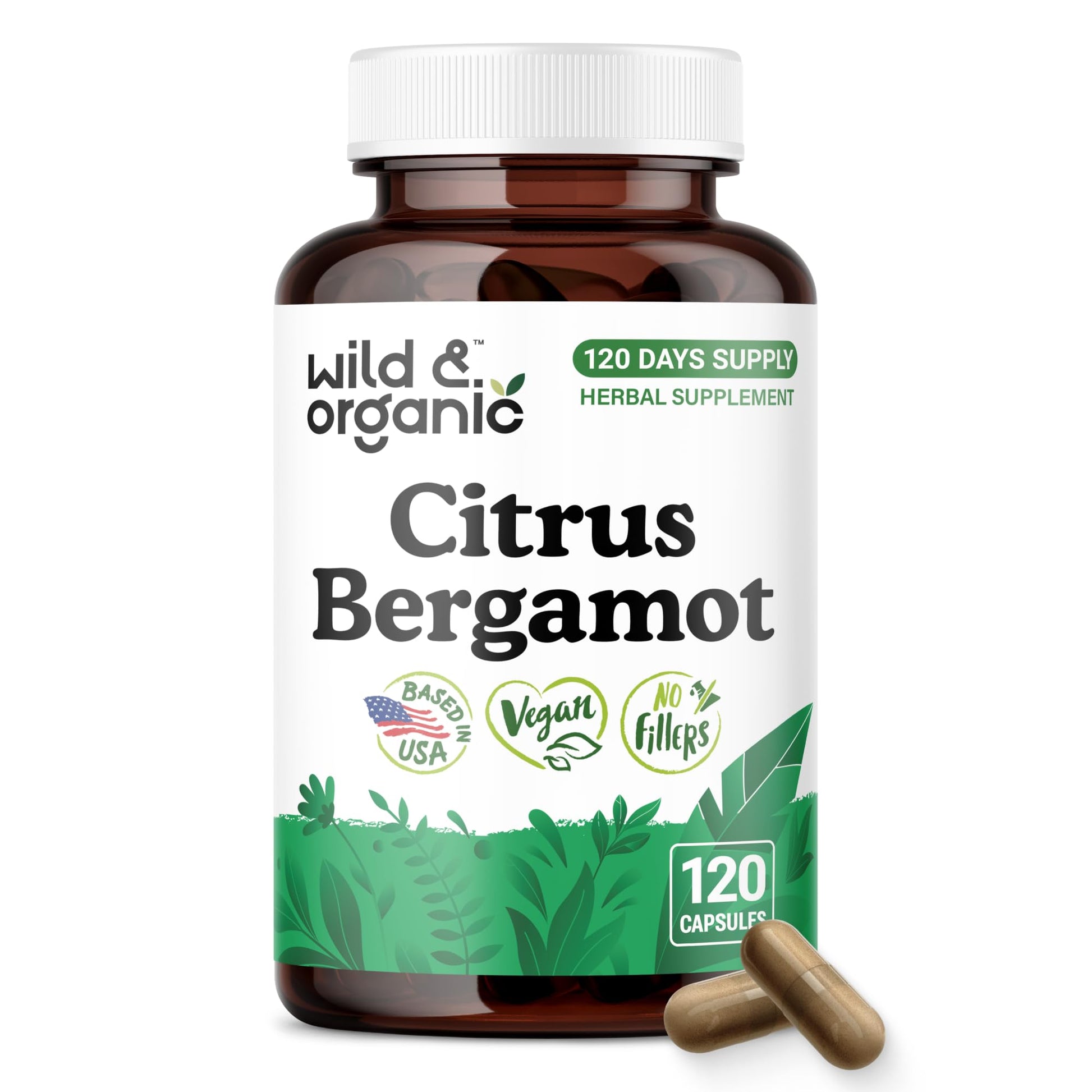 Wild & Organic Citrus Bergamot Capsules, 120 Count