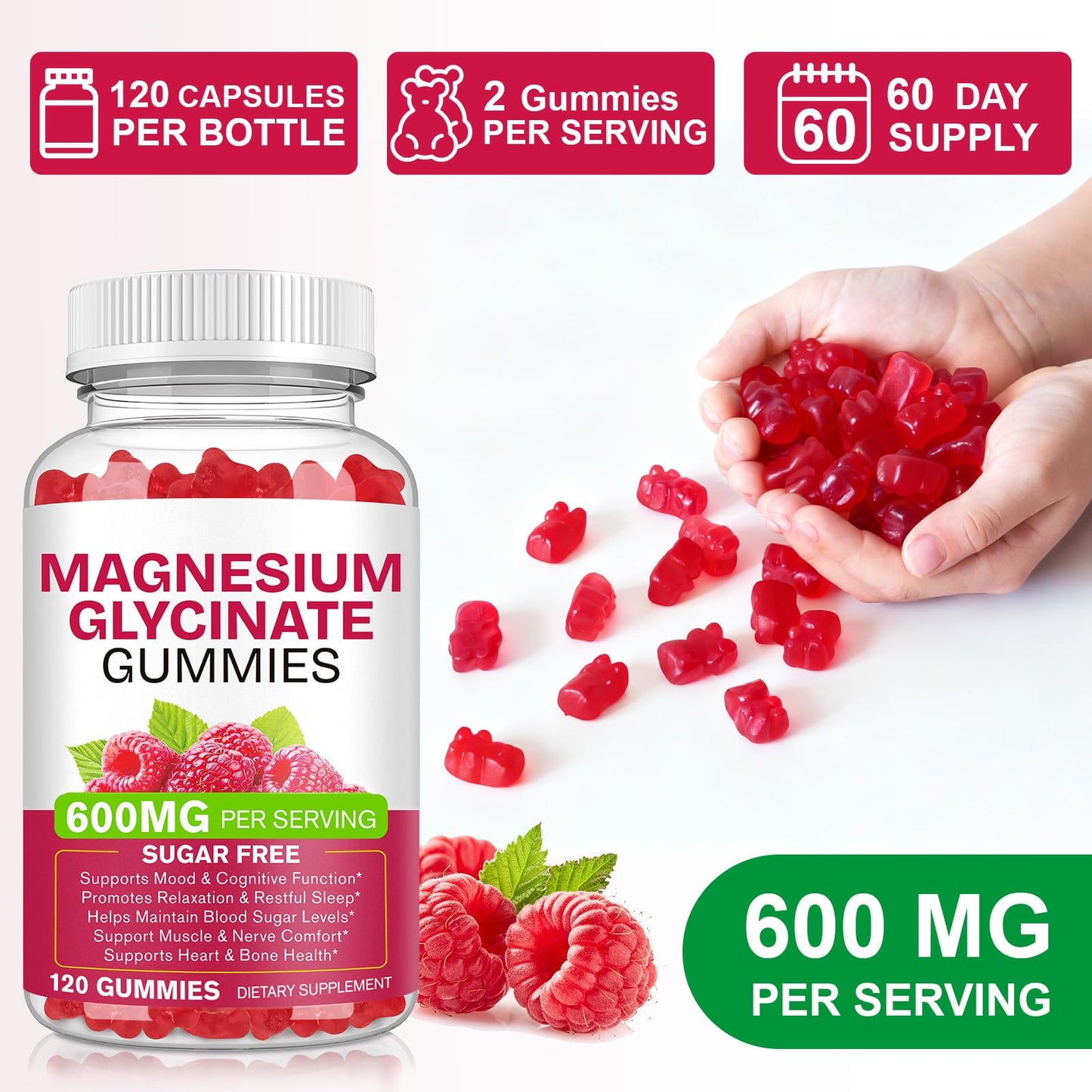 BOIUOITI Magnesium Glycinate Gummies 120 Count