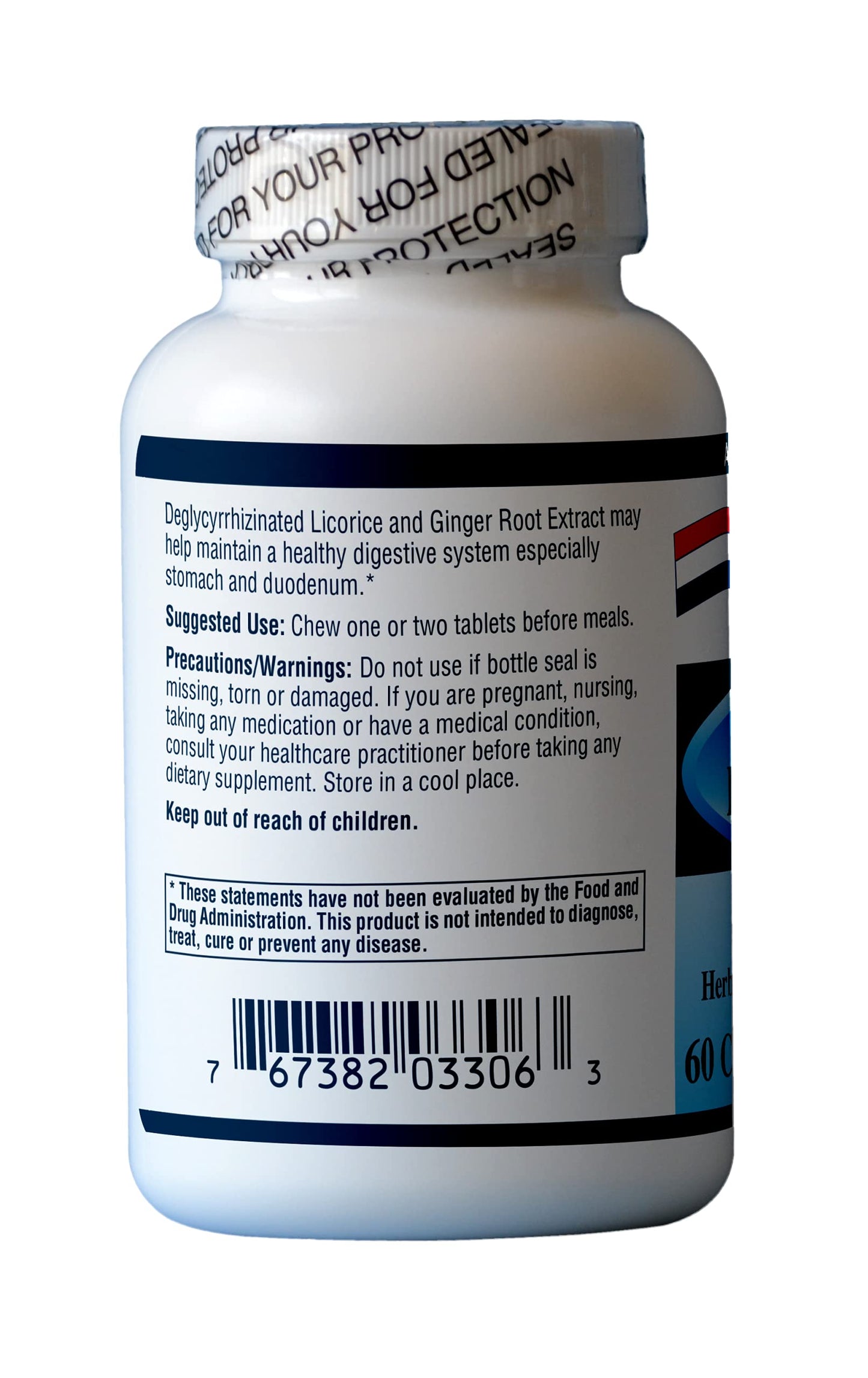 AFI America's Finest Inc DGL Plus Ginger Tablet, 60 Tablets
