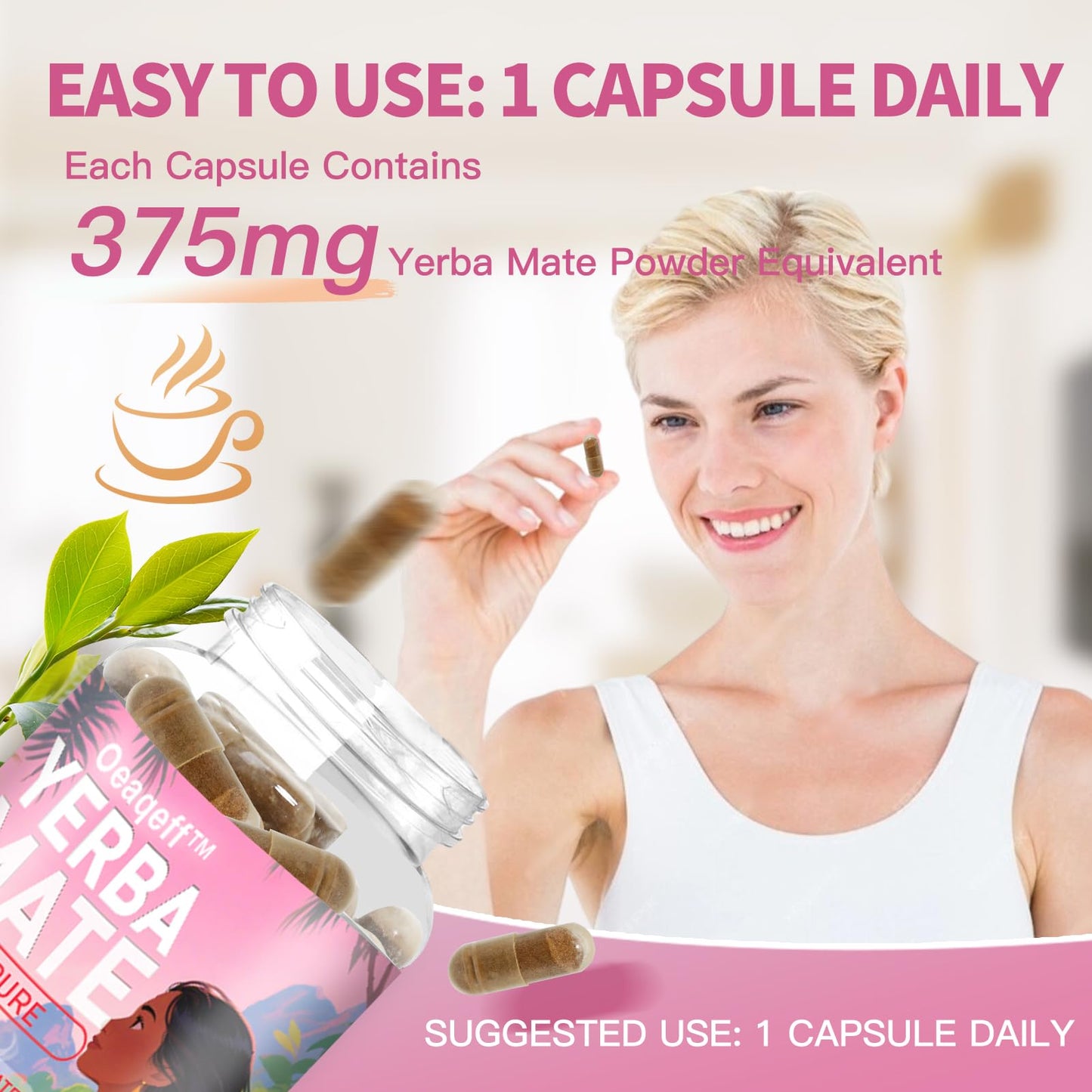 Oeaqeff Yerba Mate Capsules, 60 Capsules