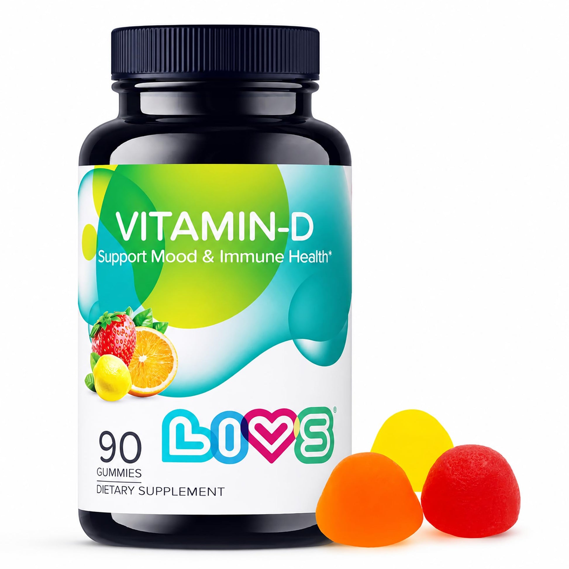 LIVS Vitamin D Gummies 2000 IU Vitamin D3, 90 Gummies
