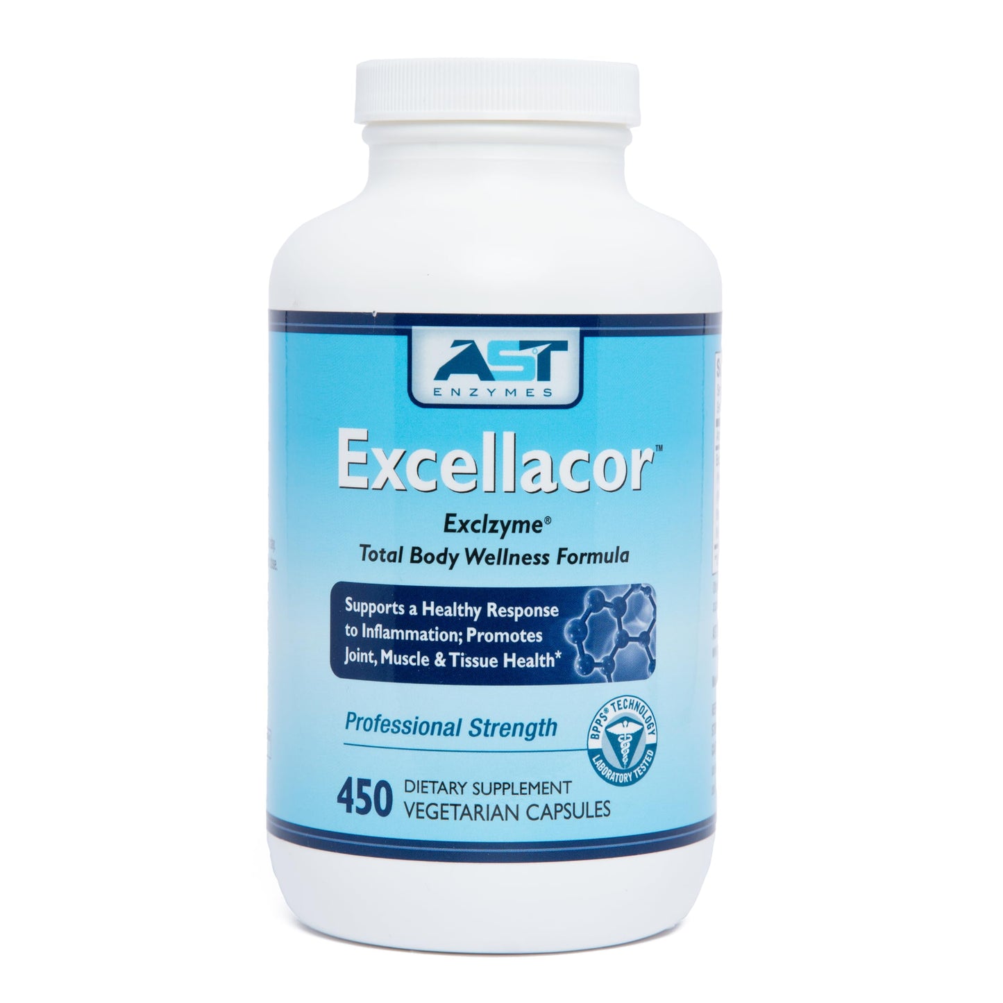 AST Enzymes Excellacor-450 Systemic Enzyme Supplement Capsule, 450-Count