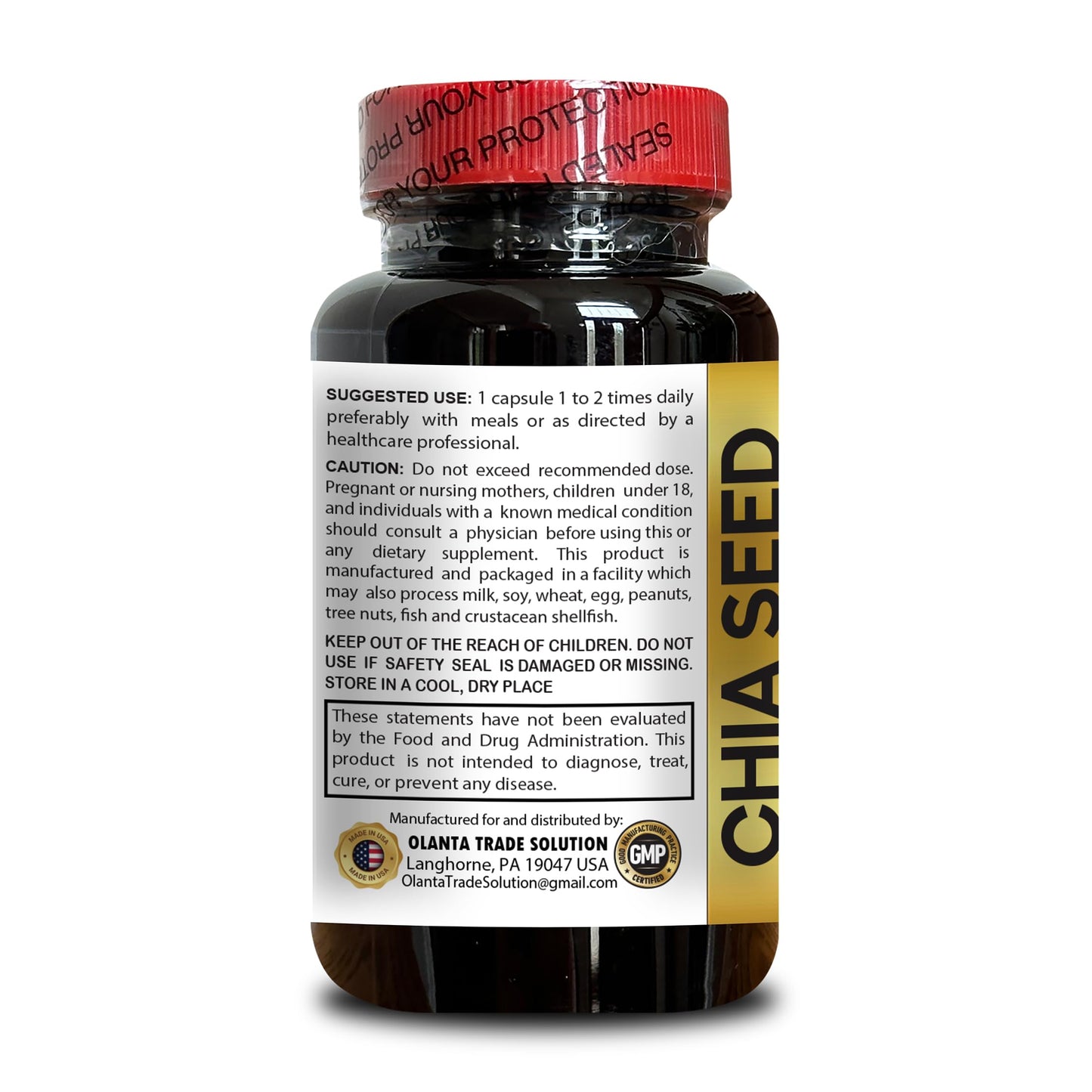 OLANTA TRADE SOLUTION Chia Seed Oil Extract Capsules, 60 Capsules