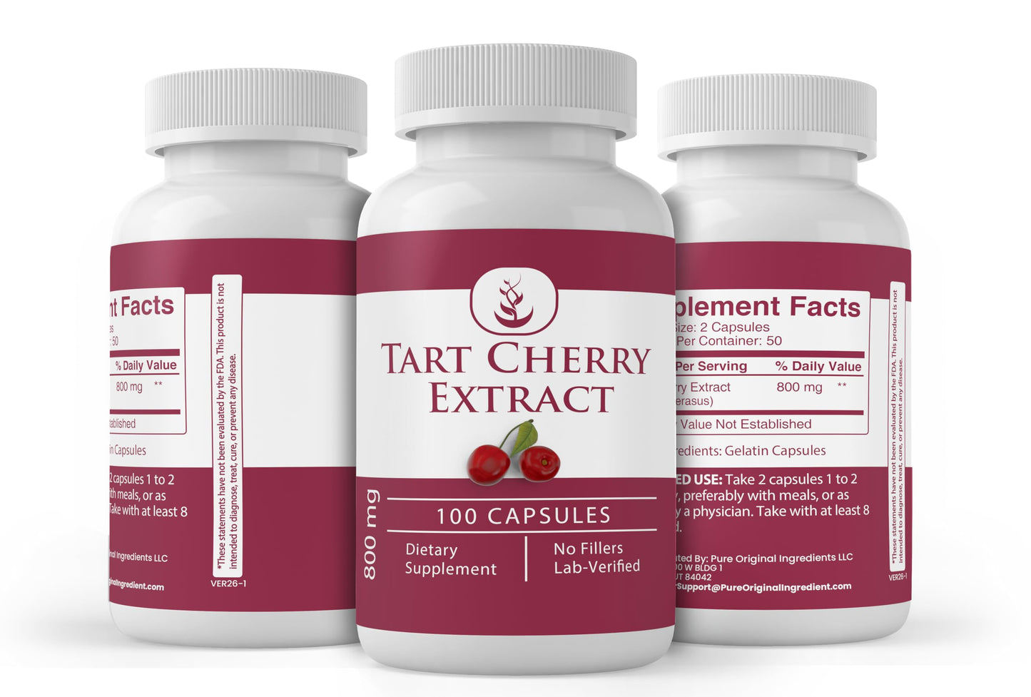 PURE ORIGINAL INGREDIENTS Tart Cherry Extract Capsule, 100 Capsules