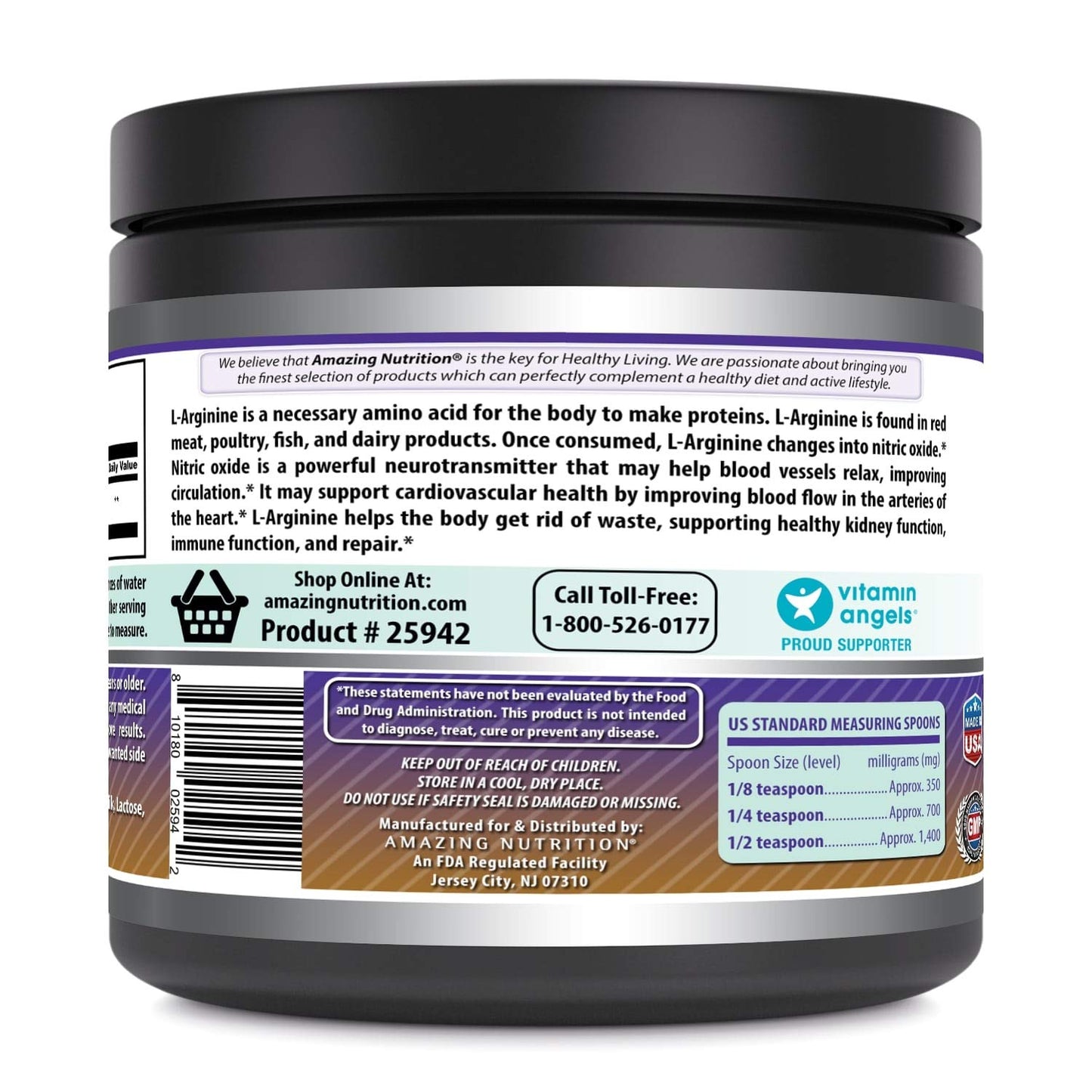 Amazing Nutrition L-Arginine Powder Supplement, 16 oz