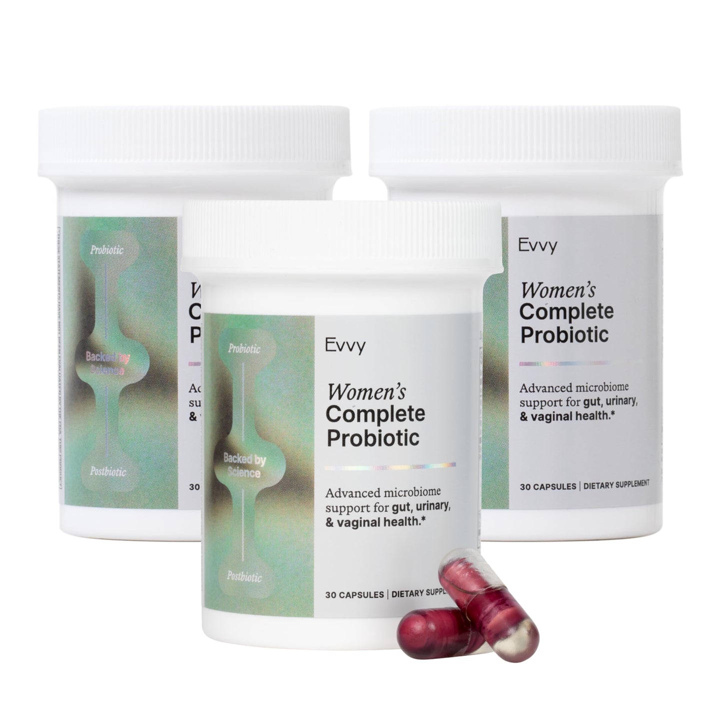 Evvy Women's 3-in-1 Probiotic Gut, Urinary & Vaginal Health, 3 Capsules