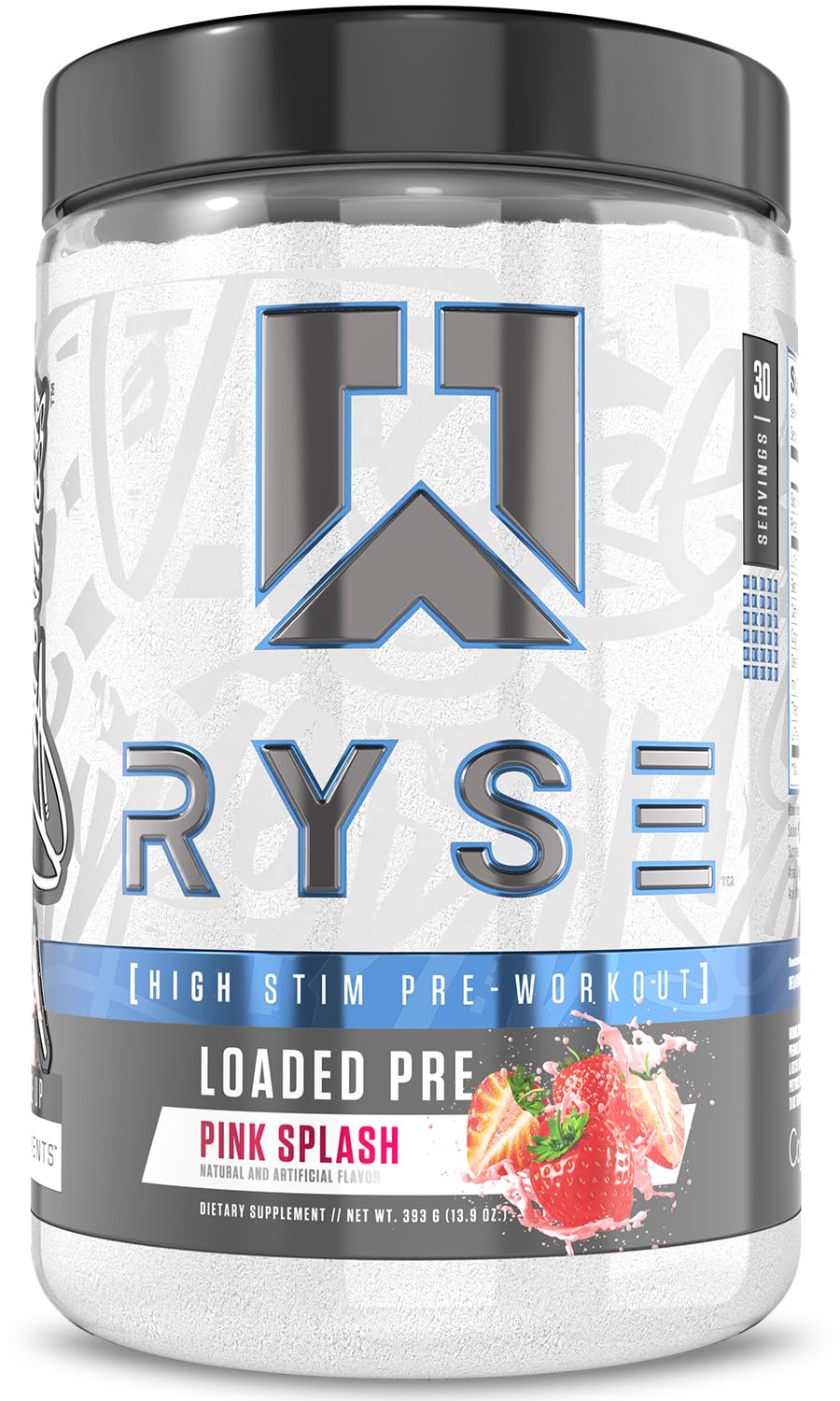 RYSE Up Supplements Ryse Loaded Pre Workout Powder Pink Splash 15.3 Ounce