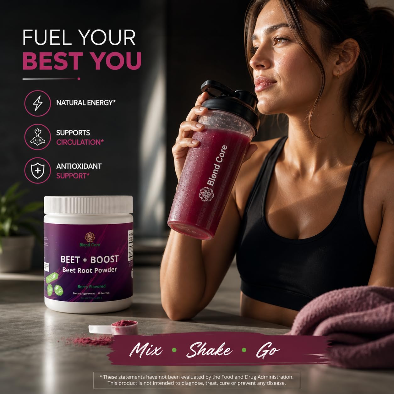 Blend Core Beet + Boost Organic Beet Root Powder, 7.7 oz