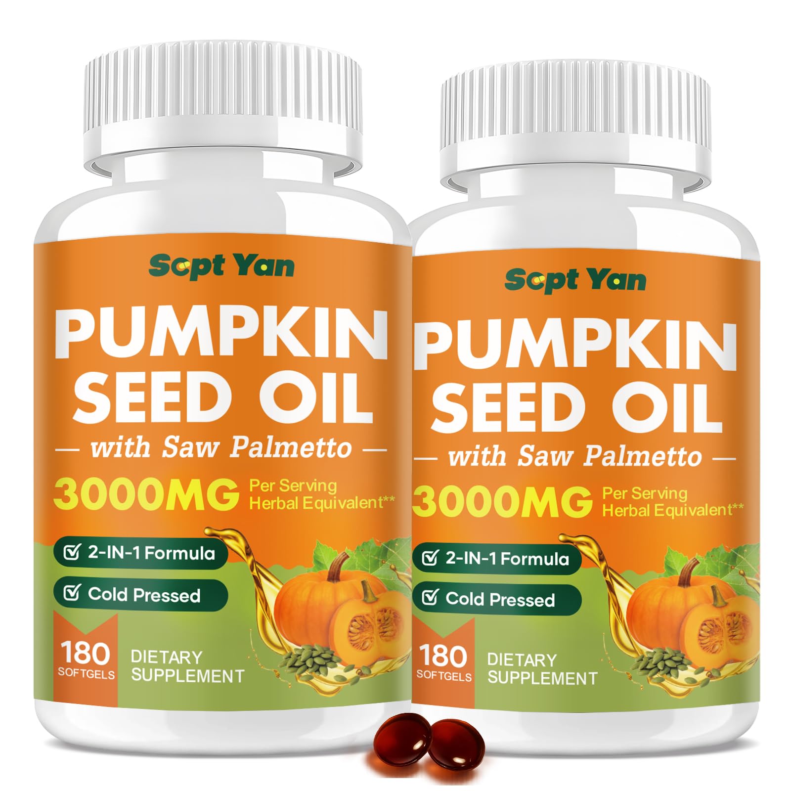 SEPT YAN Pumpkin Seed Oil with Saw Palmetto Softgels, 360 Softgels