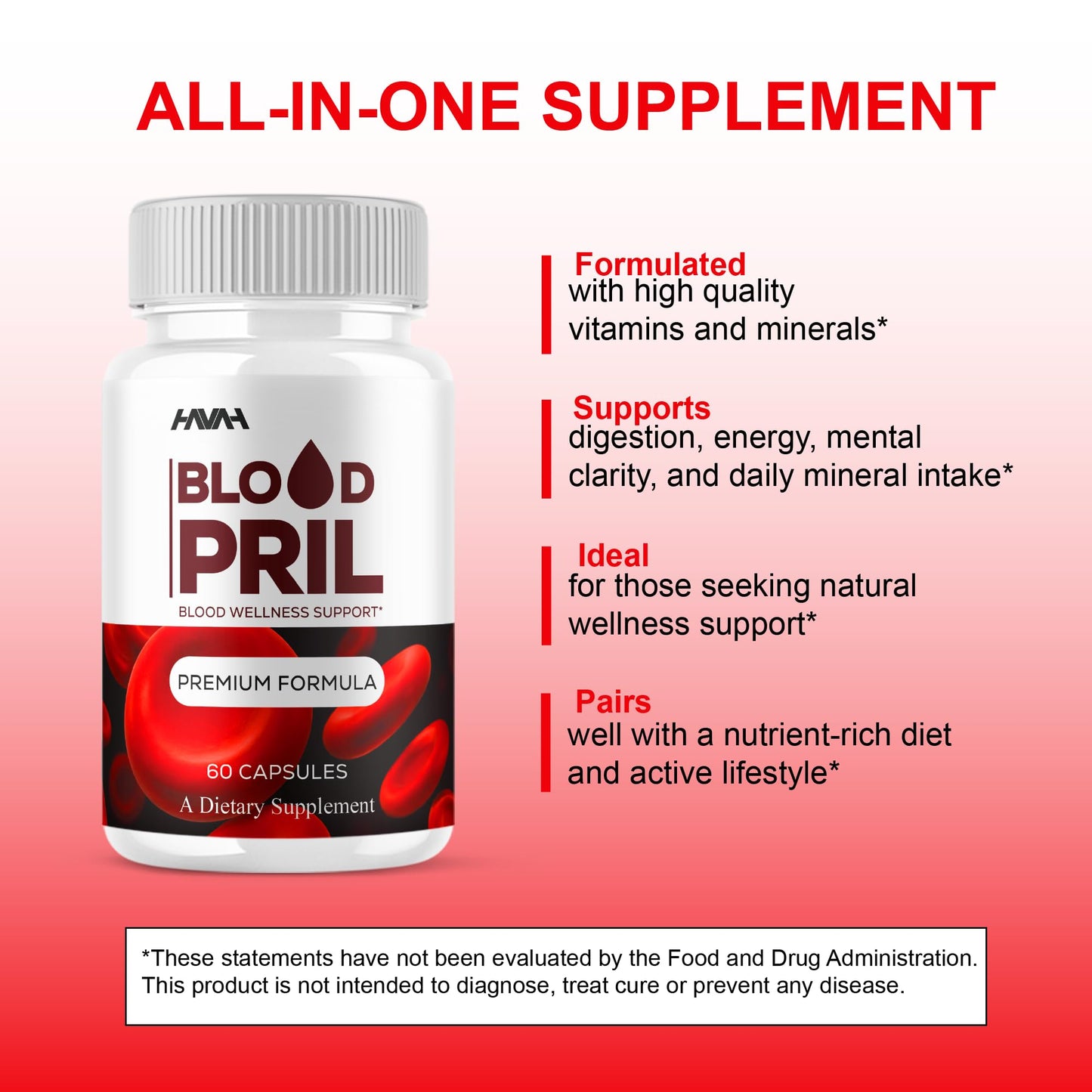 Havah Blood Pril Blood Support Capsules 300 Capsules