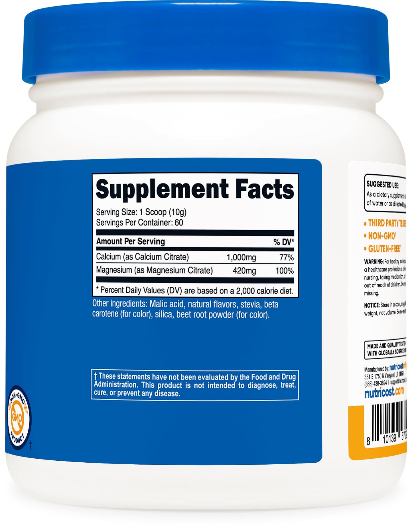 Nutricost Calcium Magnesium Powder 21.4 Ounce
