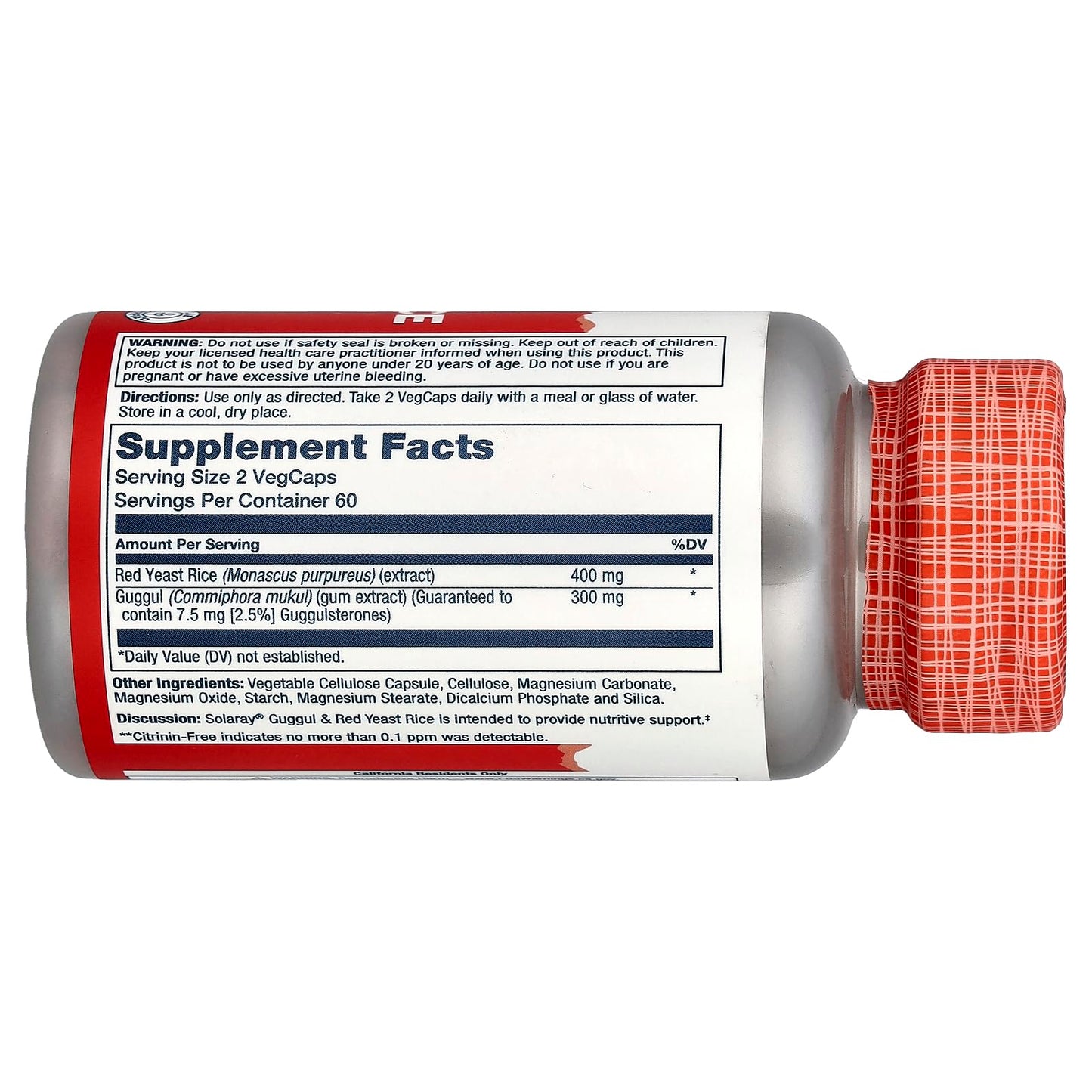 Solaray Guggul & Red Yeast Rice Capsules, 120