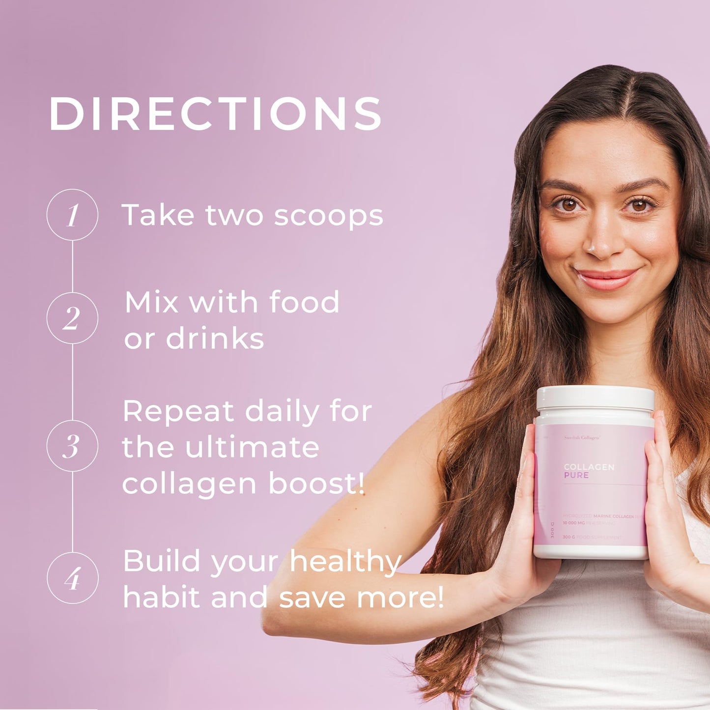 Swedish Collagen Pure Marine Collagen 10,000 mg Powder 300 g