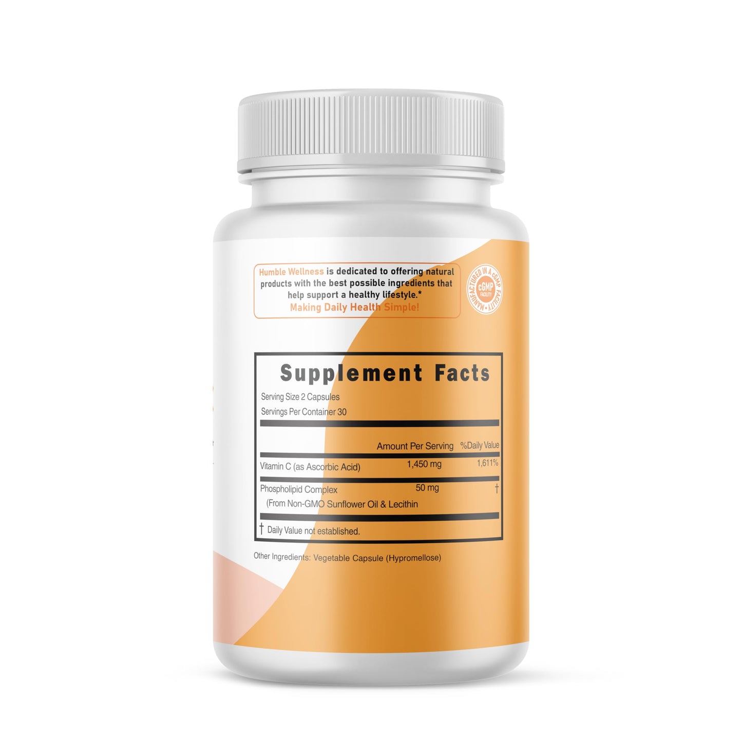 Humble Wellness Liposomal Vitamin C - Advanced Absorption Formula Capsule 60 Count