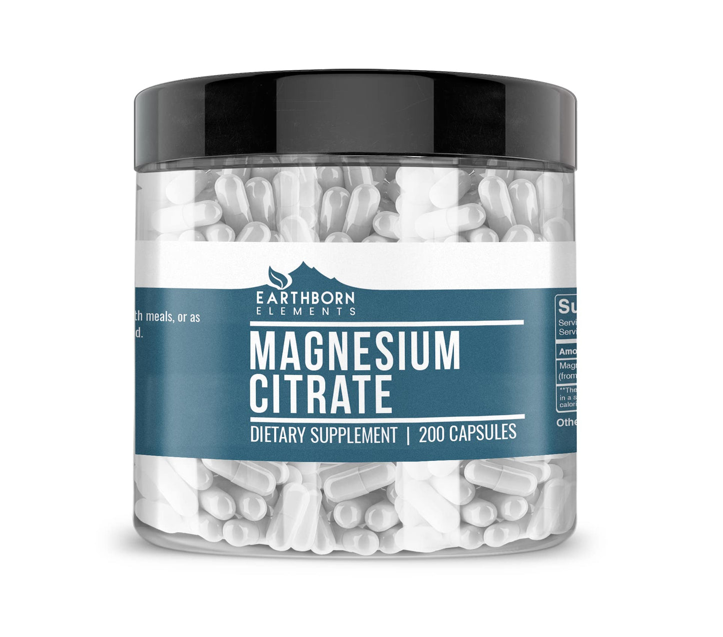 Earthborn Elements Magnesium Citrate Capsules, 200 Count