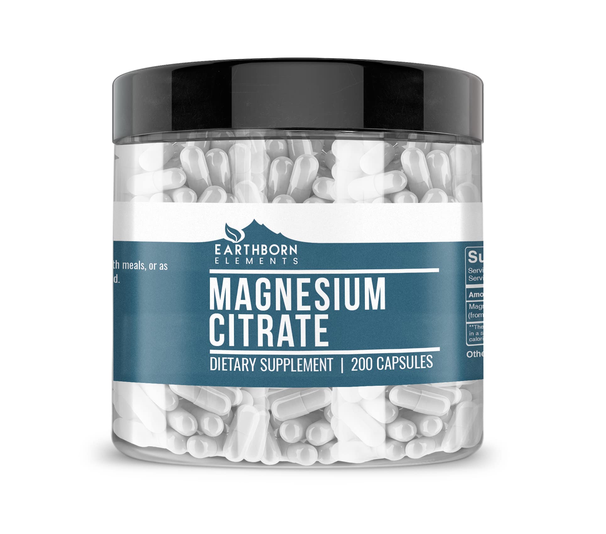 Earthborn Elements Magnesium Citrate Capsules, 200 Count