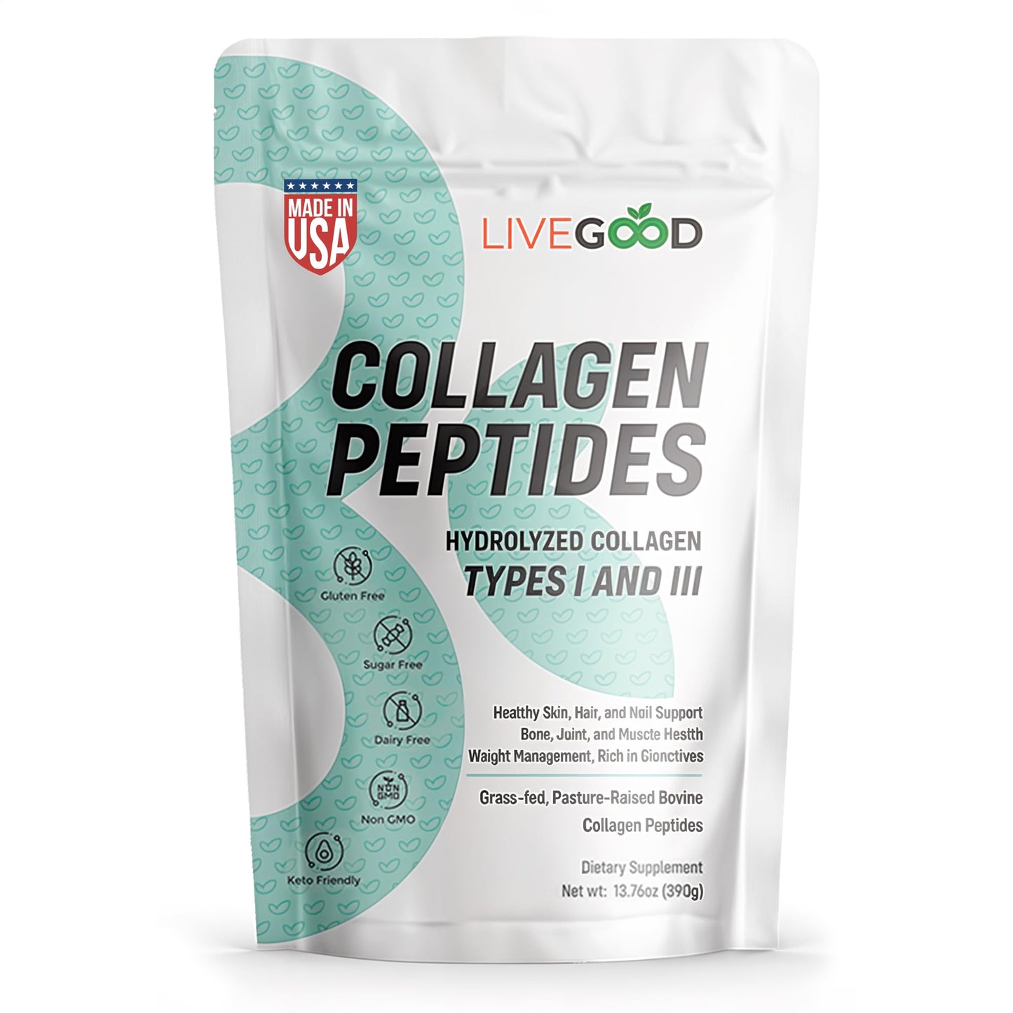 LIVEGOOD Collagen Peptides Powder 13.7 Ounce