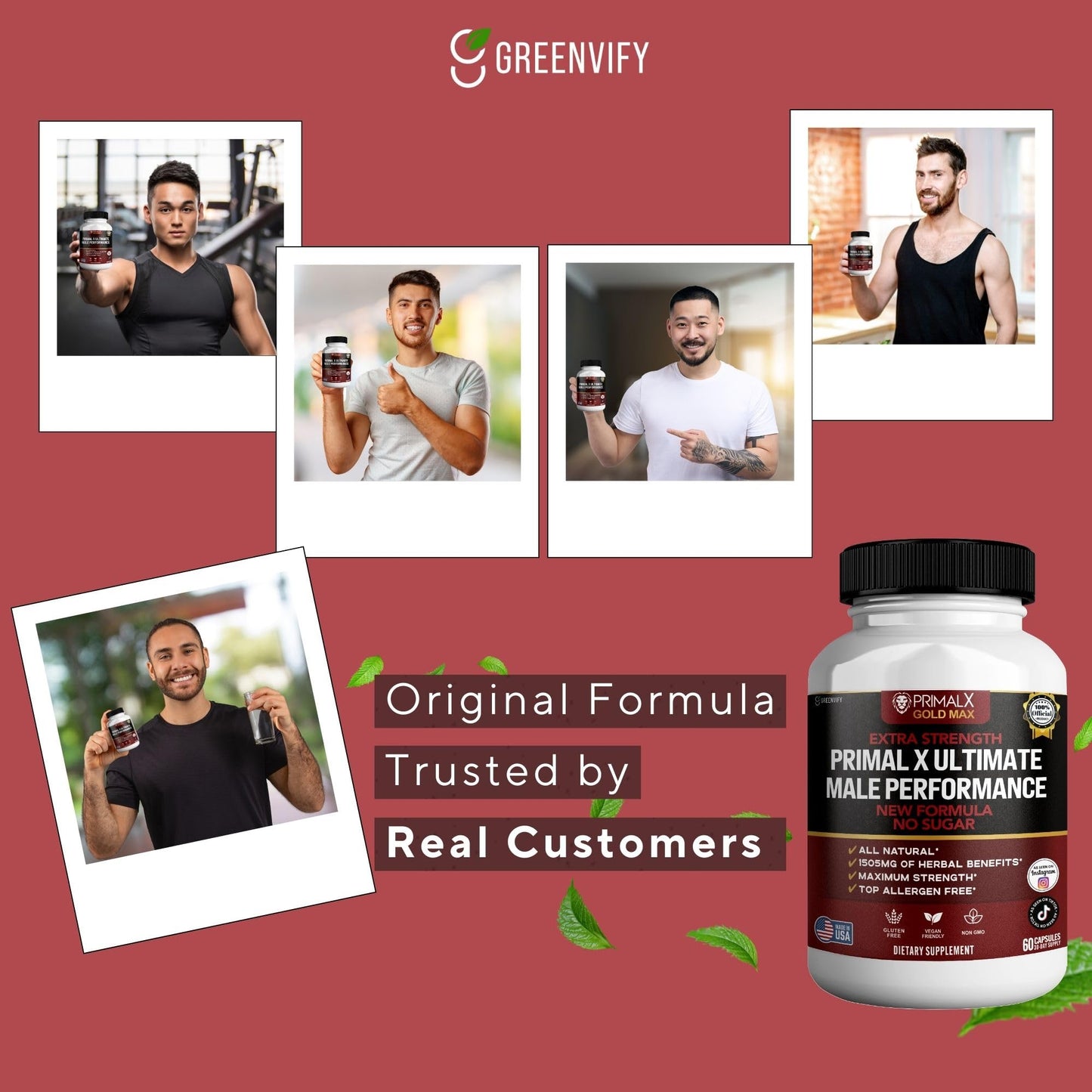 GREENVIFY Primal X Gold Max Ultimate Supplement Extra Strength 60 Capsules