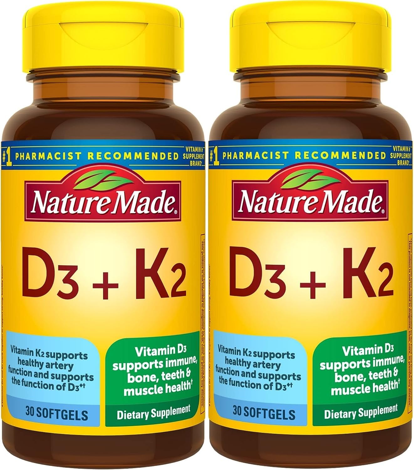 Nature Made Vitamin D3 K2 5000 IU (125 mcg) Softgels 60