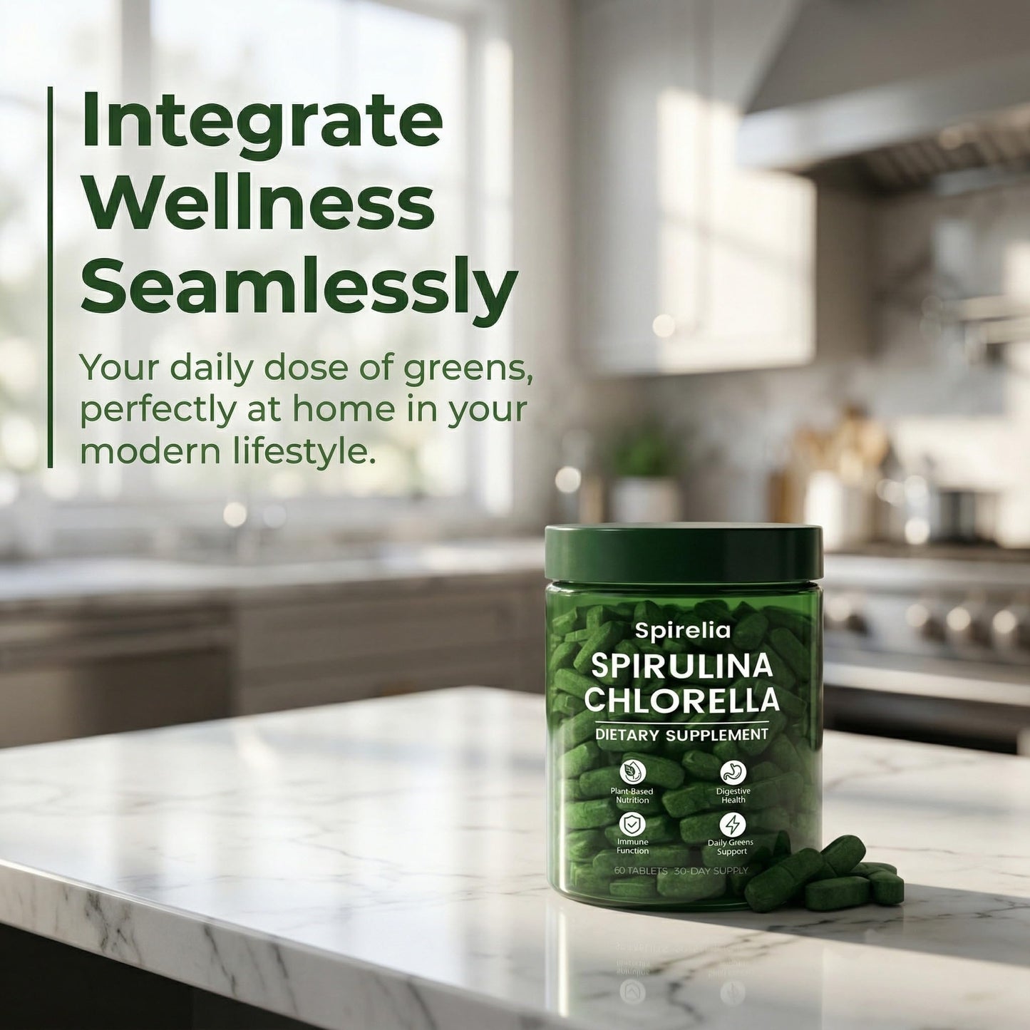 Bruiseweed Spirelia Spirulina & Chlorella Tablets, 60 Tablets