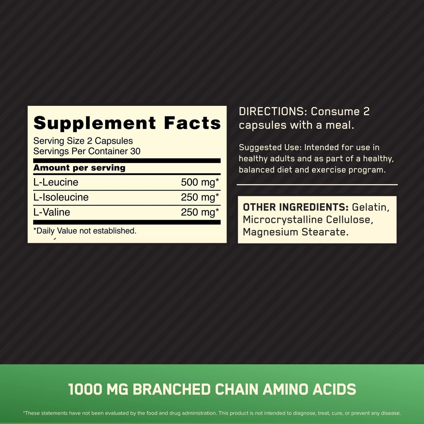 Optimum Nutrition Instantized BCAA Capsules 60 Capsules