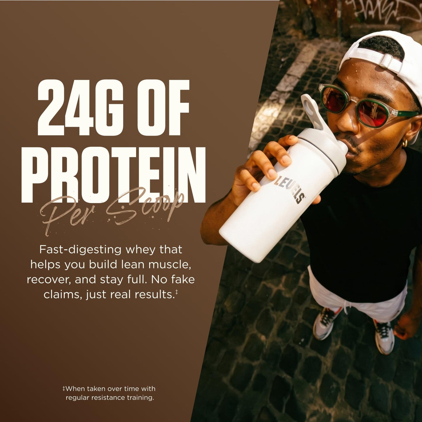 Levels Nutrition Grass Fed Whey Protein Powder Double Chocolate, 32 Servings