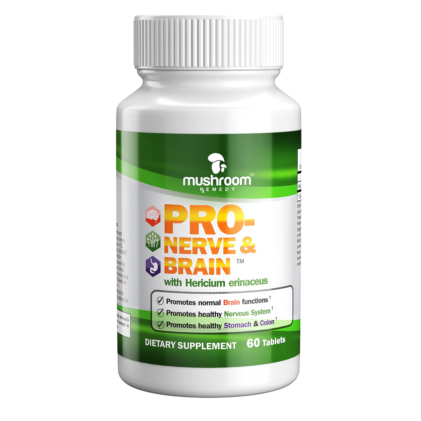 Mushroom Remedy PRO-Nerve & Brain Lion’s Mane Mushroom Extract, 60 Tablets