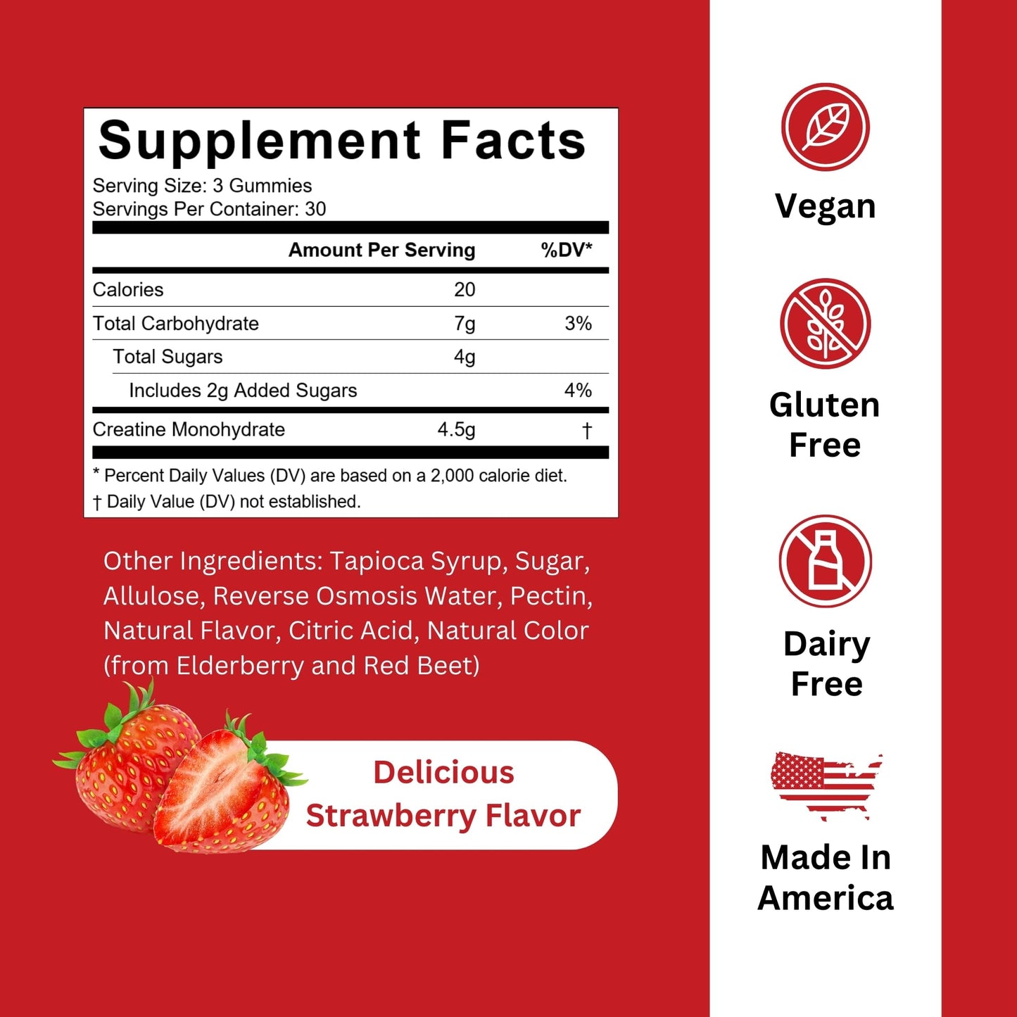 Burst Creatine Creatine Monohydrate Gummies - 90 Count