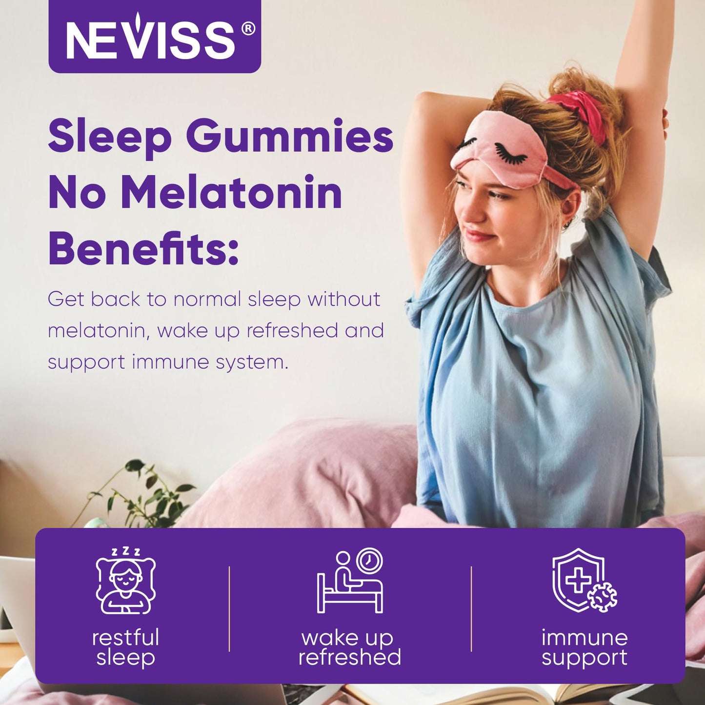 NEVISS Reishi Mushroom Sleep Gummies 60 Count